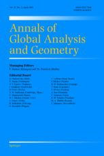 Annals of Global Analysis and Geometry